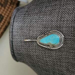 Gorgeous Native American Navajo Sterling and Turquoise Pendant